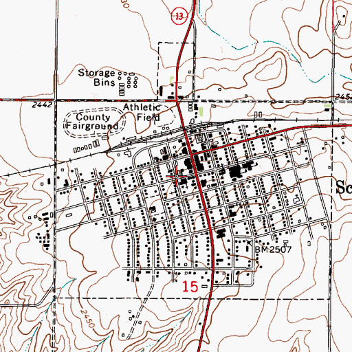 Topographic Map of United Methodist Church, MT