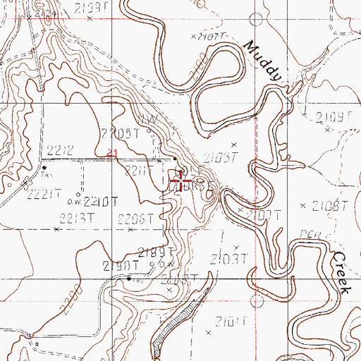 Topographic Map of Big Muddy Golf Club, MT