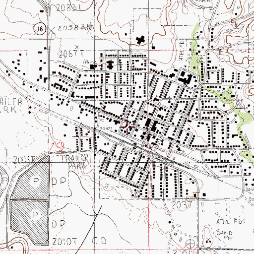 Topographic Map of Plentywood City Volunteer Fire Department, MT