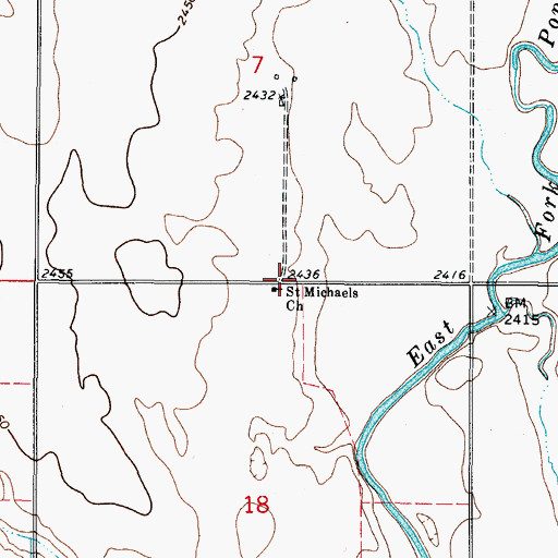 Topographic Map of Saint Michaels Church (historical), MT
