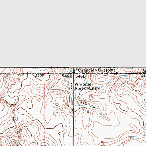 Topographic Map of Port of Whitetail, MT