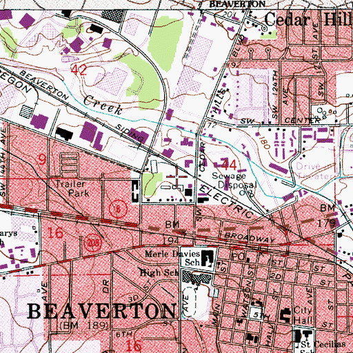 Topographic Map of Medill (historical), OR