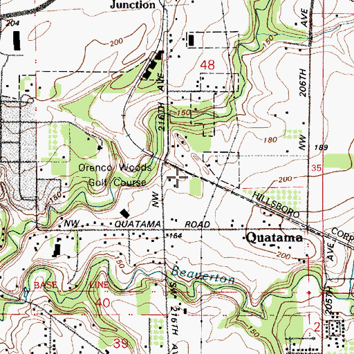 Topographic Map of Wistaria (historical), OR
