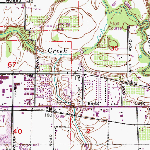 Topographic Map of Fern Avenue (historical), OR