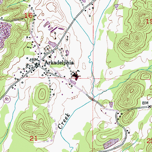 Topographic Map of Arkadelphia Community Center, AL