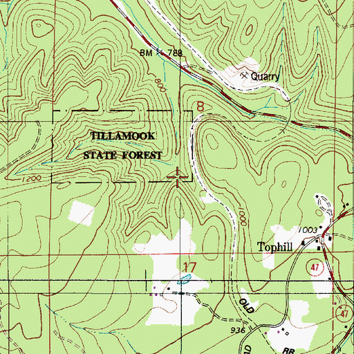 Topographic Map of Outfit Spur (historical), OR