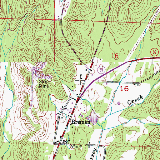 Topographic Map of Bremen Community Center, AL