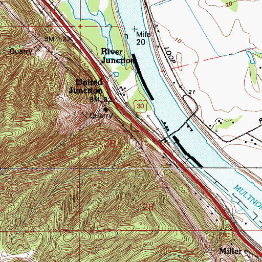 Topographic Map of Lucerne (historical), OR