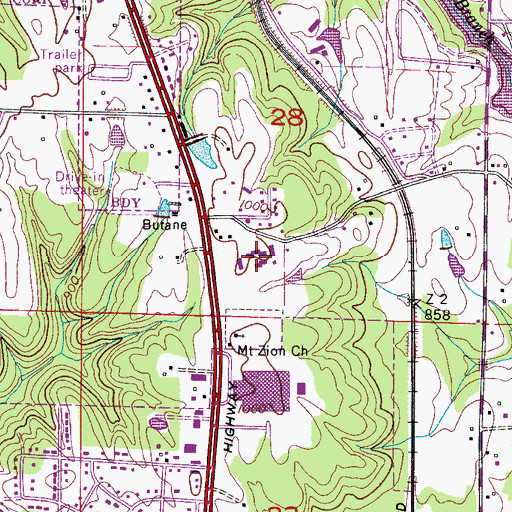 Topographic Map of Cullman County Vocational Center, AL