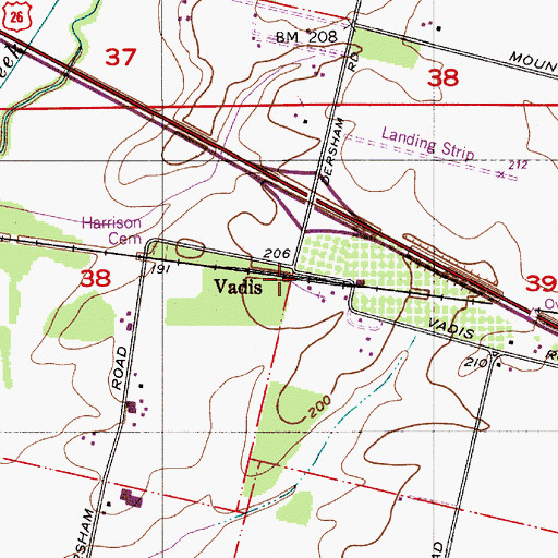 Topographic Map of Grove Lumber Company Spur (historical), OR