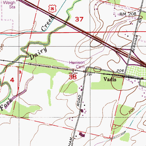 Topographic Map of Dersham (historical), OR