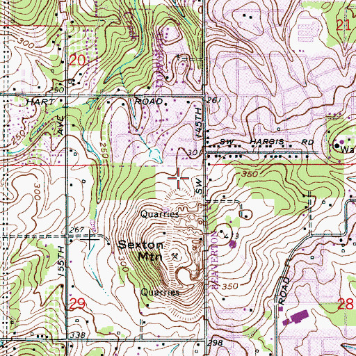 Topographic Map of Beaverton Siding (historical), OR