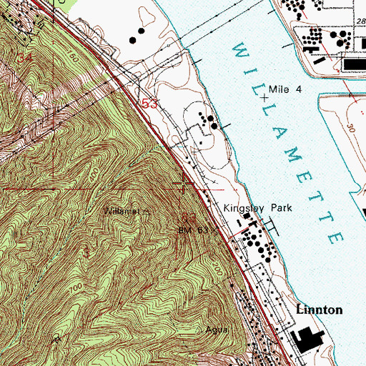 Topographic Map of United Junction (historical), OR
