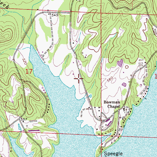 Topographic Map of Foxfire Campground, AL