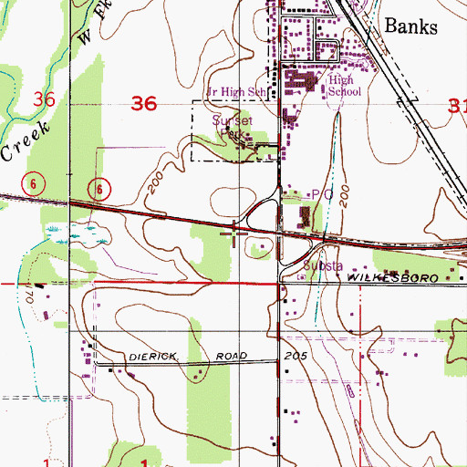 Topographic Map of Pengra (historical), OR