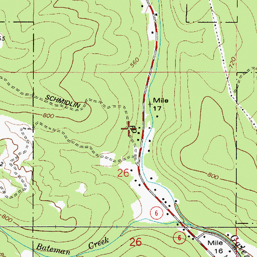 Topographic Map of Grays Spur (historical), OR