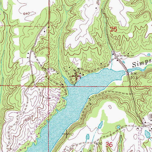 Topographic Map of Lone Pine Camp, AL
