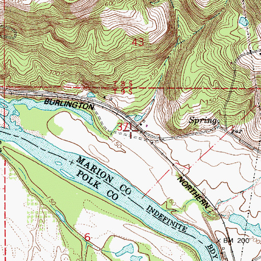 Topographic Map of Fordmill (historical), OR