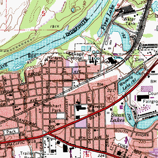 Topographic Map of Albany Yard, OR