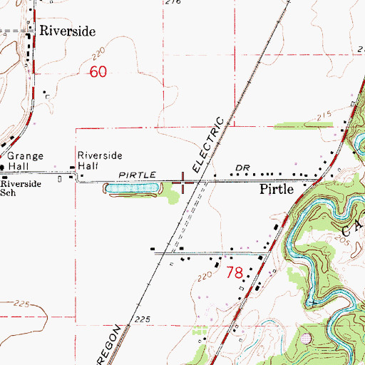 Topographic Map of Pirtle Station (historical), OR