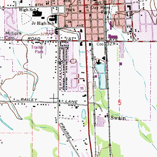 Topographic Map of Junction City Remilling (historical), OR