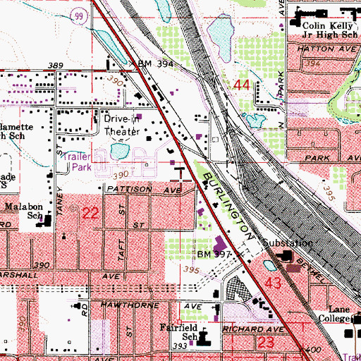 Topographic Map of Bethel, OR