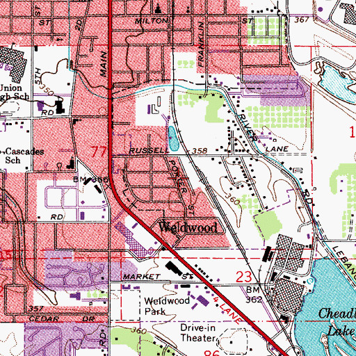 Topographic Map of Evansville (historical), OR