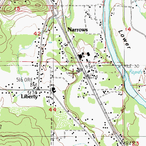 Topographic Map of Benjo Milling Company (historical), OR