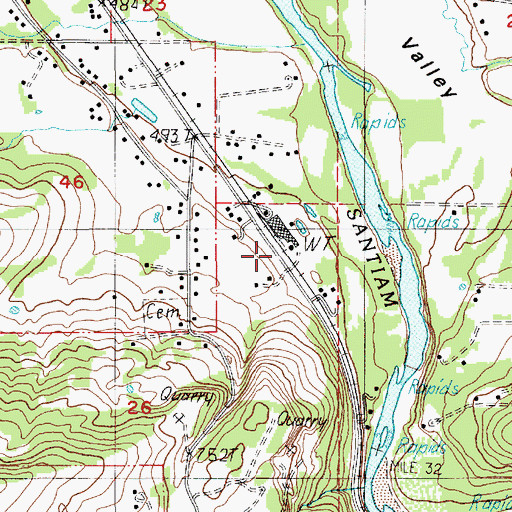 Topographic Map of Mid Plywood Incorporated (historical), OR
