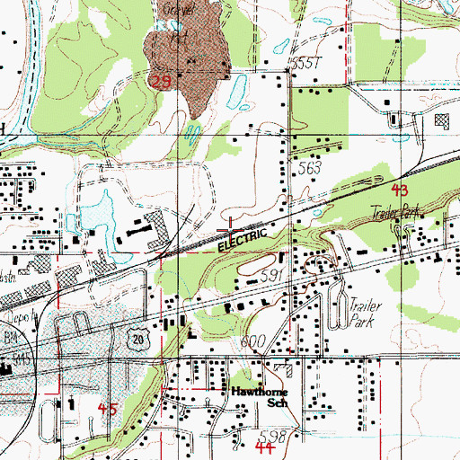 Topographic Map of End of Track (historical), OR