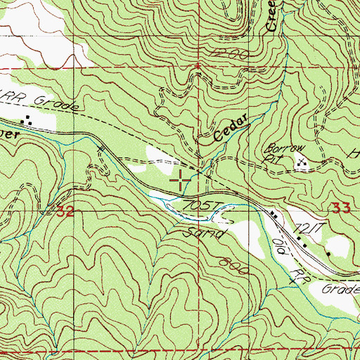 Topographic Map of Ryan (historical), OR