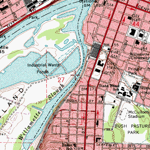 Topographic Map of Bellevue (historical), OR