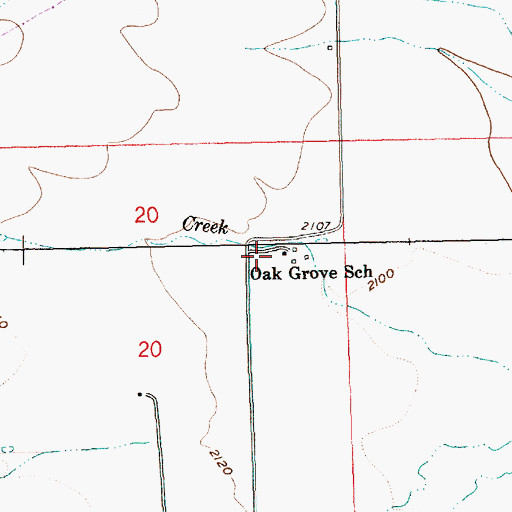 Topographic Map of Oak Grove School (historical), OR