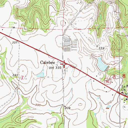 Topographic Map of Calabee Church, AL