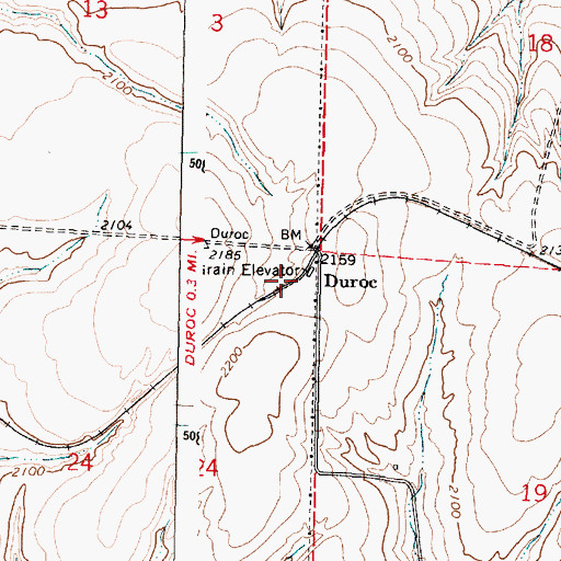 Topographic Map of Duroc, OR