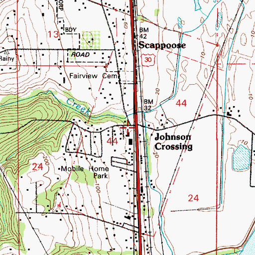 Topographic Map of Johnson Crossing, OR