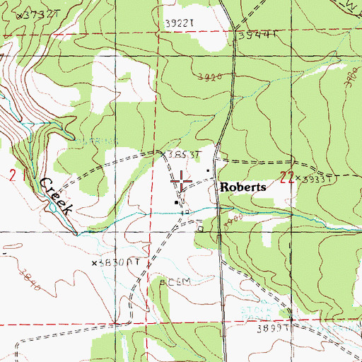 Topographic Map of Roberts, OR