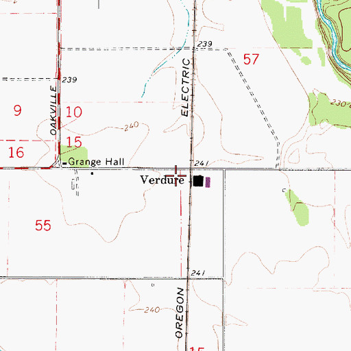 Topographic Map of Verdure, OR