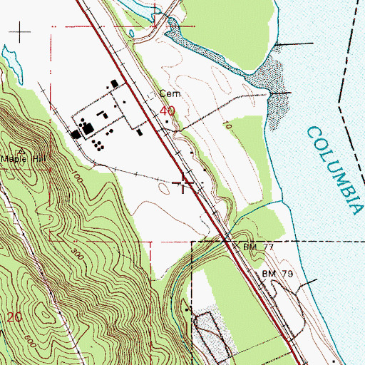 Topographic Map of Waterview, OR