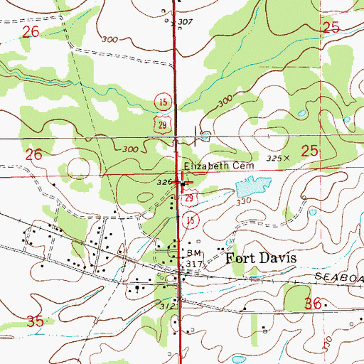 Topographic Map of Elizabeth Church, AL
