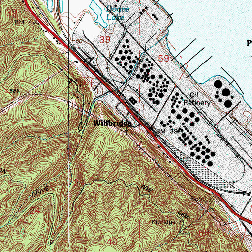 Topographic Map of Willbridge, OR
