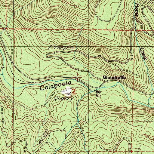 Topographic Map of Woodraffe, OR
