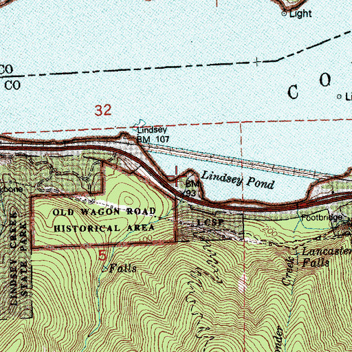 Topographic Map of Lindsey Creek, OR