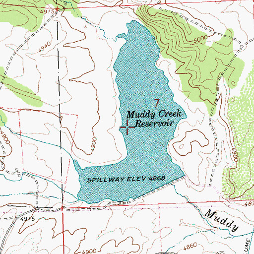 Topographic Map of Junipers Reservoir, OR