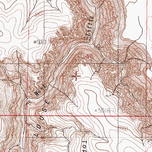 Topographic Map of Toppin Creek V, OR