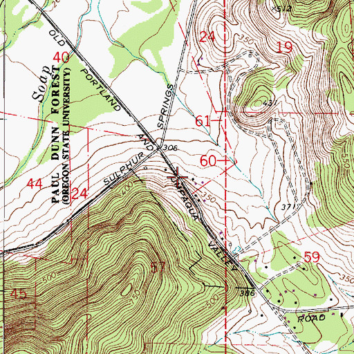 Topographic Map of Tampico Post Office (historical), OR