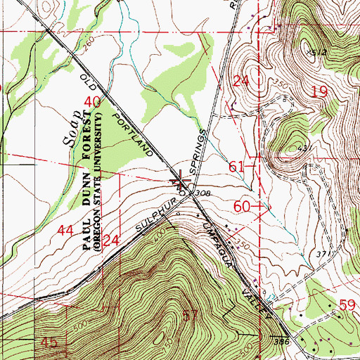 Topographic Map of Tampico School (historical), OR