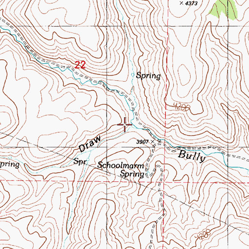 Topographic Map of Baker City Draw, OR