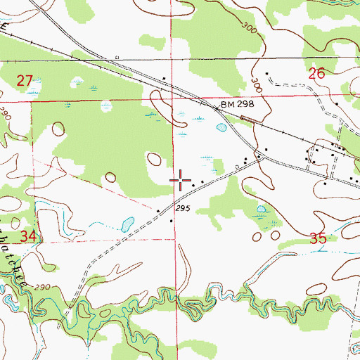 Topographic Map of Ivory Cemetery, AL