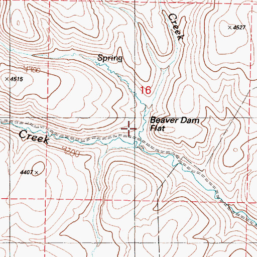Topographic Map of Beaver Dam Flat, OR